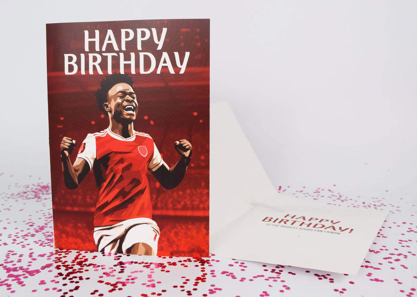 The Arsenal Never-Ending Birthday Card Prank plays RIVALS Song + Glitter Saka